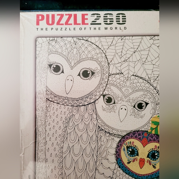NEW Anatolian Owls Coloring Jigsaw Puzzle Still Wrapped - Picture 4 of 7